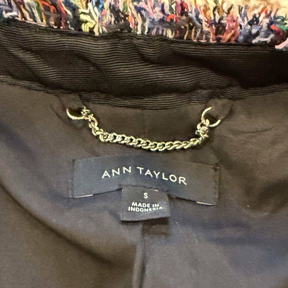 Ann Taylor Vibrant Tweed Jacket with Black Lining - Picture 2 of 8